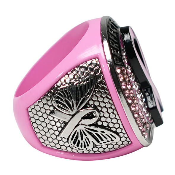 Perfect Game Breast Cancer Ribbon Ring Silver