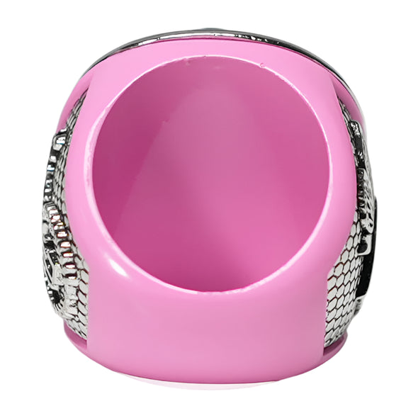 Perfect Game Breast Cancer Ribbon Ring Silver