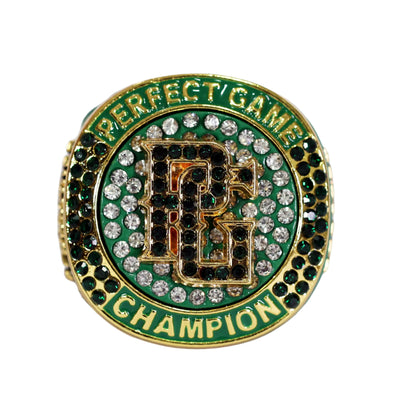 Perfect Game Ring 4 Green Champion Front