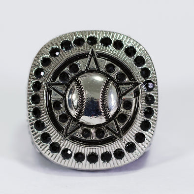 Generic Baseball/Softball Ring 10 Black/Silver Front