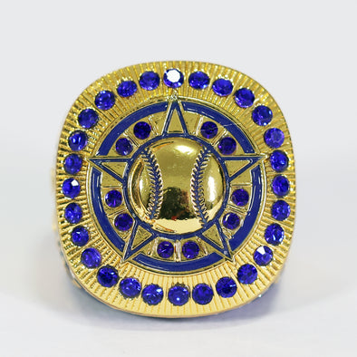 Generic Baseball/Softball Ring 10 Blue/Gold Front