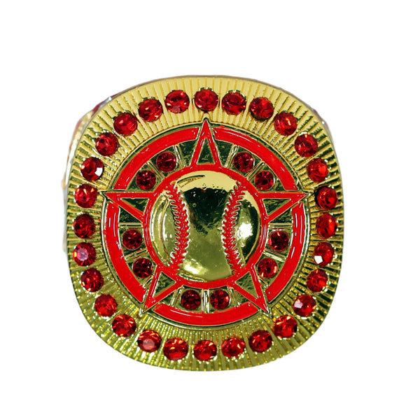 Generic Baseball/Softball Ring 10 Red/Gold Front