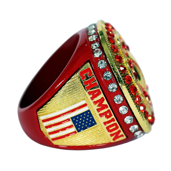 Generic Baseball/Softball Ring 10 Red/Gold