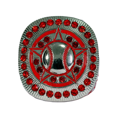 Generic Baseball/Softball Ring 10 Red/Silver Front