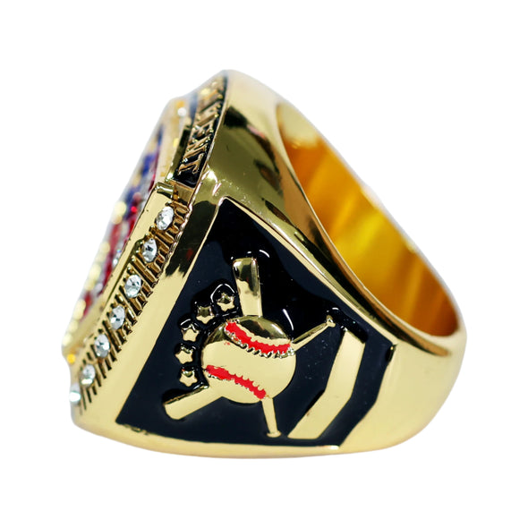 American Flag Home Plate Ring 11 Red-White-Blue/Gold