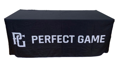 Perfect Game Official 6ft Black Tablecloth Front View