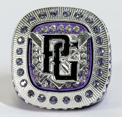 Perfect Game Baseball/Softball Purple/Silver Finalist Championship Ring Front