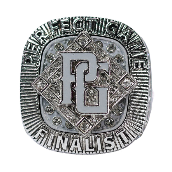 Perfect Game Baseball/Softball Charcoal/Silver Finalist Ring Front