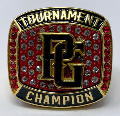 Perfect Game Baseball/Softball Red/Gold Champion Ring Front