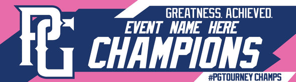 Blue Base PGBA Custom Champion Banner Pink