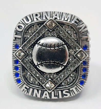 Blue/Silver plated Baseball/Softball Championship Finalist Rings Front