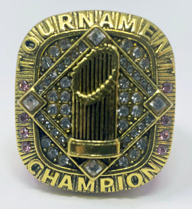 Pink/Gold plated Baseball/Softball Championship Rings Front