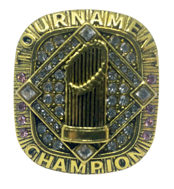 Pink/Gold plated Baseball/Softball Championship Rings Front